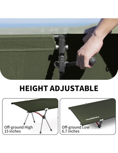 Cama de Camping Plegable Naturehike ArmyWild 189.9x65x38cm