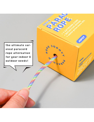 Cuerda Paracord 550LB JOPOY 33.5m Reflectante Nylon Camping