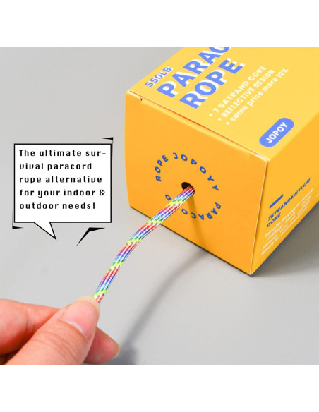 Cuerda Paracord 550LB JOPOY 33.5m Reflectante Nylon Camping