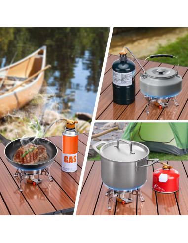 Estufa de Camping WADEO 3900W Portátil a Prueba de Viento