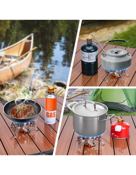 Estufa de Camping WADEO 3900W Portátil a Prueba de Viento