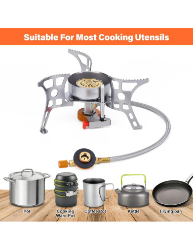 Estufa de Camping WADEO 3900W Portátil a Prueba de Viento