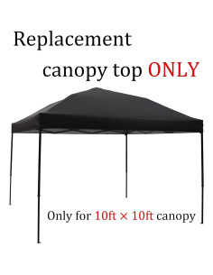 Cubierta de repuesto para toldo Senmortar 3m x 3m Negra 2