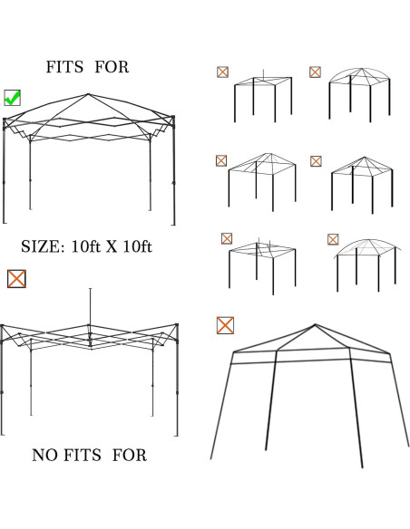 Cubierta de repuesto para toldo Senmortar 3m x 3m Negra