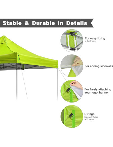 Cubierta Superior para Carpa 9.6x9.6ft Instahibit UV50+ Verde