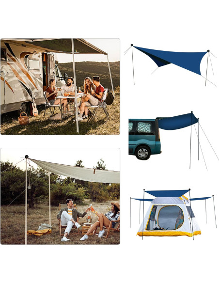 Postes de Carpa de Aluminio BOTINDO 1.98m para Playa (2 Unidades)