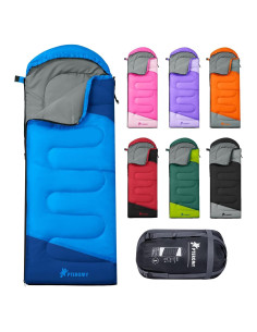 Saco de Dormir PTEROMY Azul para Adultos 220x80 cm Resistente al Agua