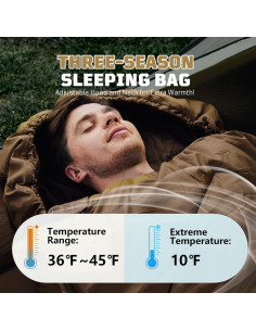 Saco de dormir 1TG Tactical 2-7C para acampar y senderismo 2