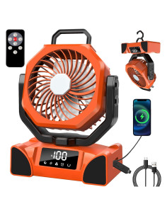Ventilador de Camping LQTTEK Portátil 20000mAh con Control Remoto