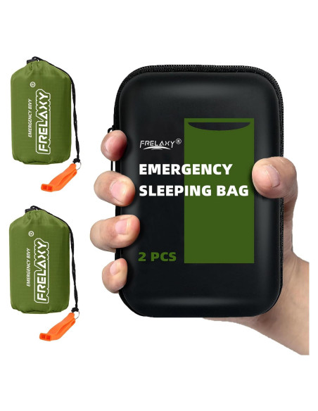 Bolsa de Dormir de Emergencia Frelaxy 2 Pack Verde Militar