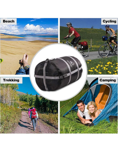 Bolsa de Dormir REDCAMP Saco de Compresión 63L Negro XXL