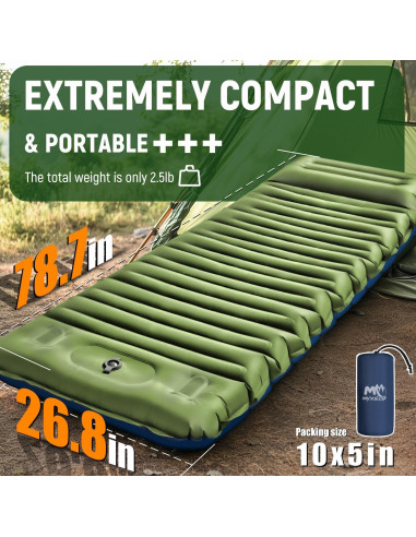 Colchoneta de Camping Myxslop 12 cm Gruesa Inflable con Almohada