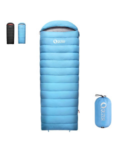 Saco de dormir QEZER plumas 600 FP ultraligero 210x80 cm