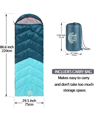 Saco de dormir Flantree 4 estaciones ligero impermeable 1.6kg
