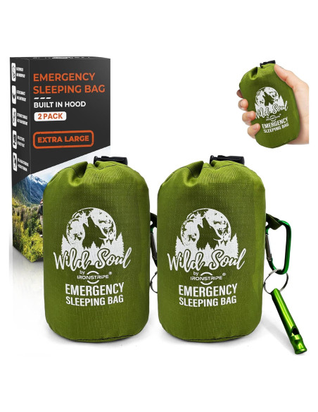 Saco de Dormir de Supervivencia Ironstripe XL Impermeable