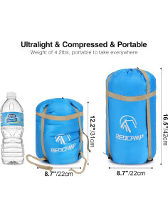 Saco de Dormir Doble REDCAMP Ultra Ligero 2 Personas 1.9kg 2