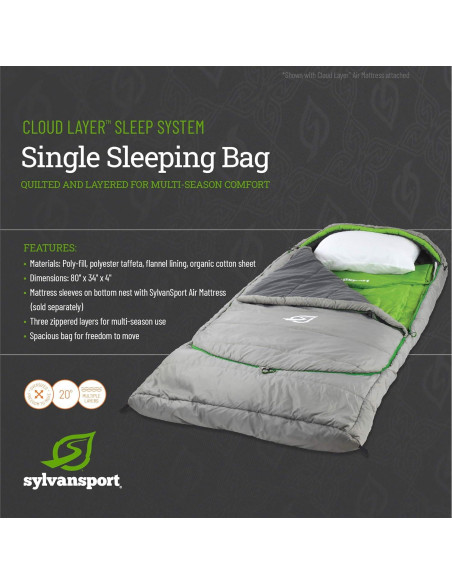 Saco de dormir SylvanSport Cloud Layer para 1 persona - 3-4 estaciones