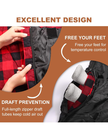 Saco de dormir doble ETGLCOZY Queen 220x160 cm impermeable