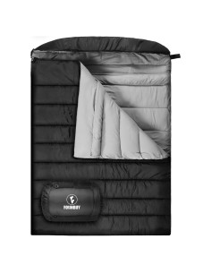 Saco de dormir doble Forinbuy 0C para 2 personas gris-negro