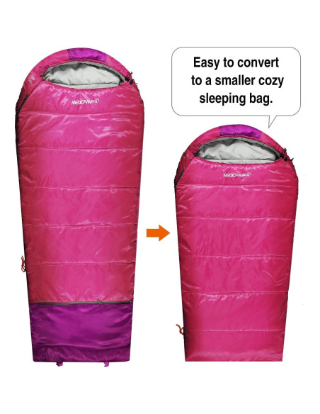 Saco de Dormir Tipo Momia REDCAMP para Niños 0-15C Rosa