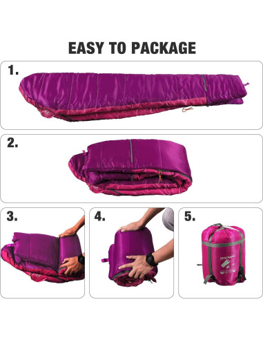 Saco de Dormir Tipo Momia REDCAMP para Niños 0-15C Rosa