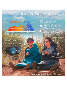 Saco de dormir compacto Litume C065 con forro de terciopelo 2