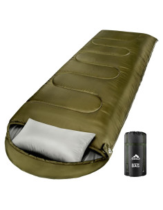 Saco de Dormir MEREZA E26 Verde Militar 0C para Camping