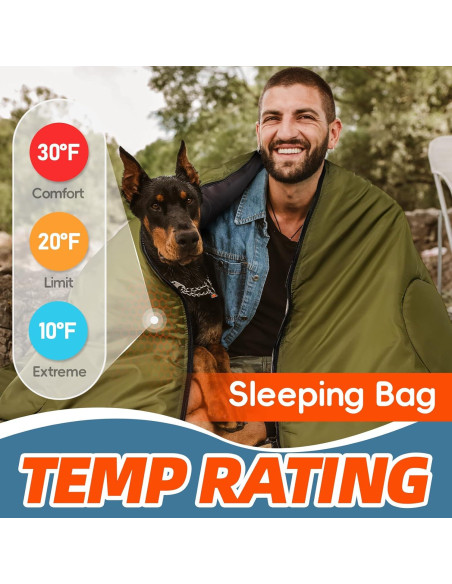 Saco de Dormir MEREZA E26 Verde Militar 0C para Camping