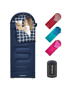 Saco de Dormir KingCamp para Niños 1.70m Impermeable Franela