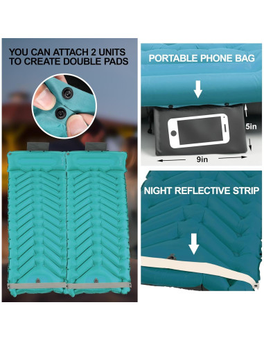 Colchoneta de dormir autoinflable Camporing Padre 4" Pavo Real