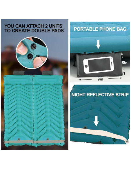 Colchoneta de dormir autoinflable Camporing Padre 4" Pavo Real