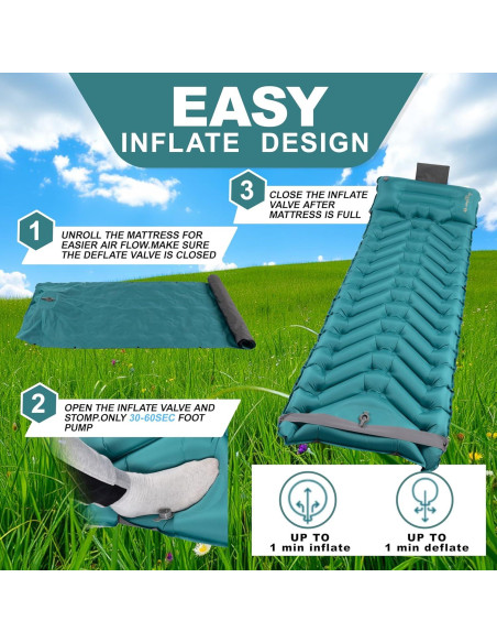 Colchoneta de dormir autoinflable Camporing Padre 4" Pavo Real