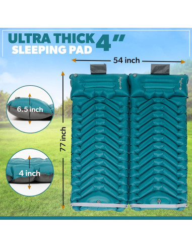Colchoneta de dormir autoinflable Camporing Padre 4" Pavo Real