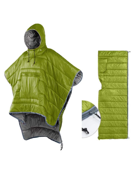 Saco de Dormir Poncho HI SUYI Verde Ultraligero 800g