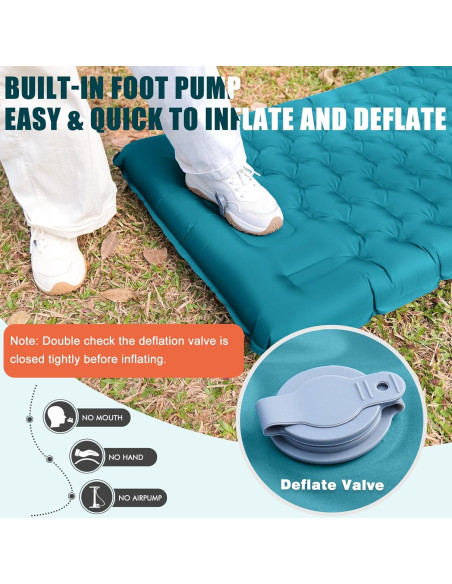 Colchón Inflable GDREAMT 4" con Almohada para Camping