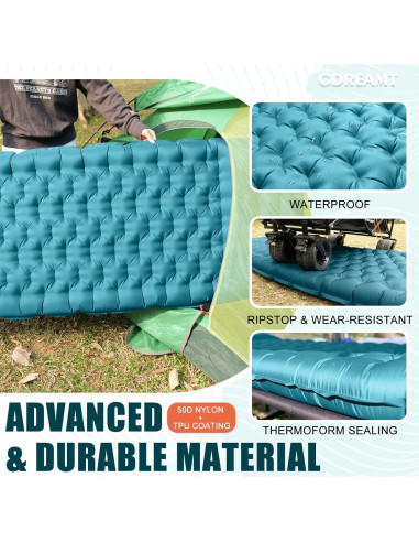 Colchón Inflable GDREAMT 4" con Almohada para Camping