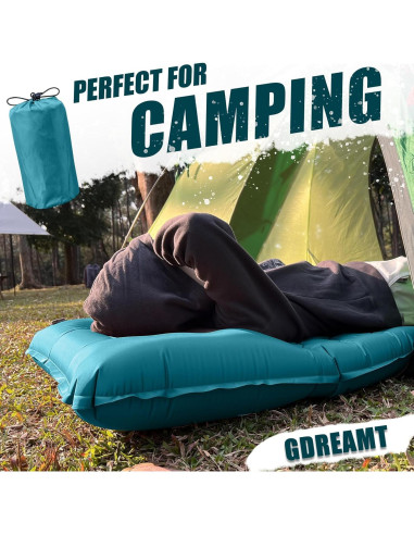 Colchón Inflable GDREAMT 4" con Almohada para Camping
