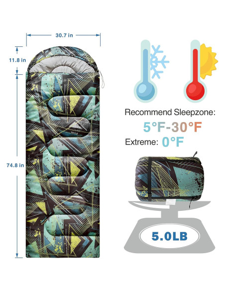 Saco de Dormir Invierno Rioyalo RA-WSB Extra Grande Camuflaje