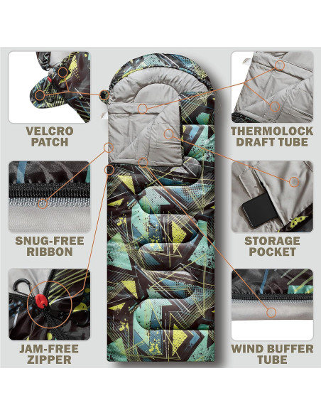 Saco de Dormir Invierno Rioyalo RA-WSB Extra Grande Camuflaje