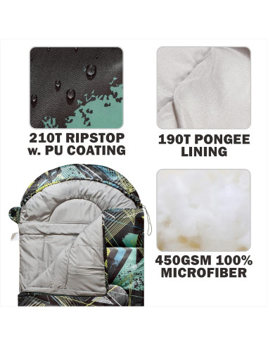 Saco de Dormir Invierno Rioyalo RA-WSB Extra Grande Camuflaje