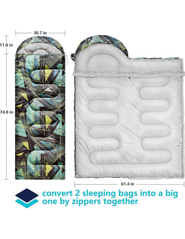 Saco de Dormir Invierno Rioyalo RA-WSB Extra Grande Camuflaje