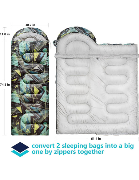 Saco de Dormir Invierno Rioyalo RA-WSB Extra Grande Camuflaje