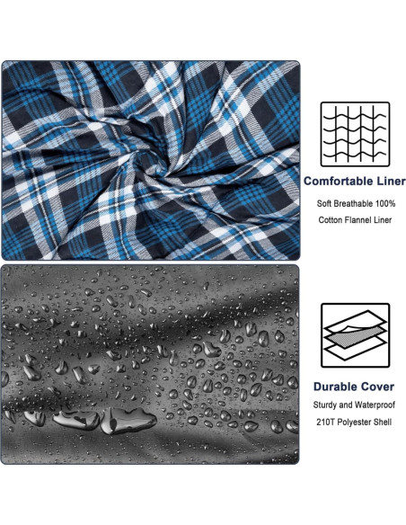 Saco de Dormir Doble Forinbuy FB2309 Azul 0C Queen