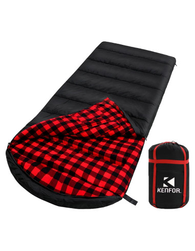 Saco de Dormir KENFOR XXL Franela Impermeable Invierno 0C
