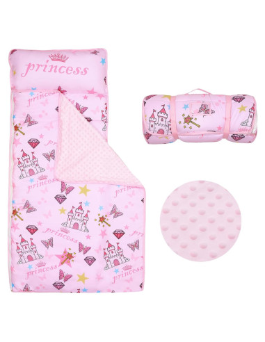 Saco de dormir infantil Decalsweet 2 en 1 con almohada rosa
