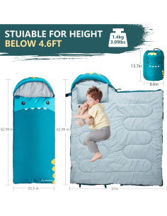 Saco de dormir BISINNA para niños 3 estaciones con almohada 2