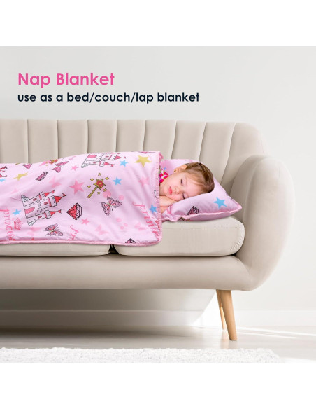 Saco de dormir infantil Decalsweet 2 en 1 con almohada rosa