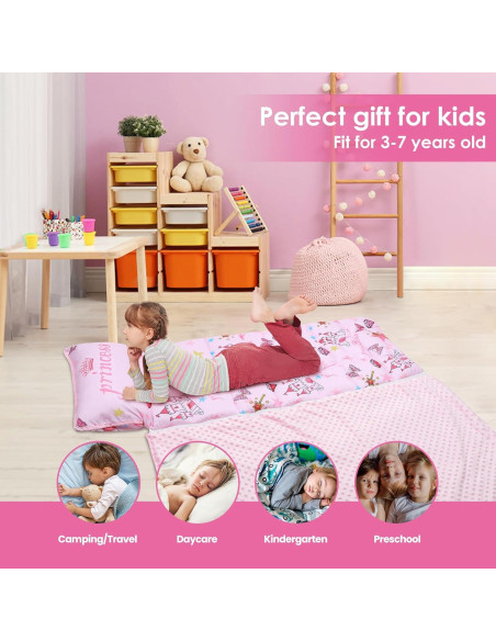 Saco de dormir infantil Decalsweet 2 en 1 con almohada rosa