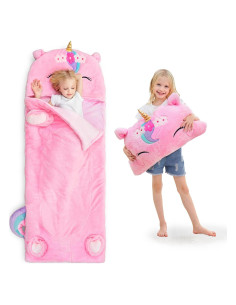 Saco de Dormir iPlay, iLearn Unicornio Rosa 2 en 1 para Niños