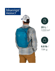 Mochila Plegable Impermeable Osprey 20L Azul IPX5 2